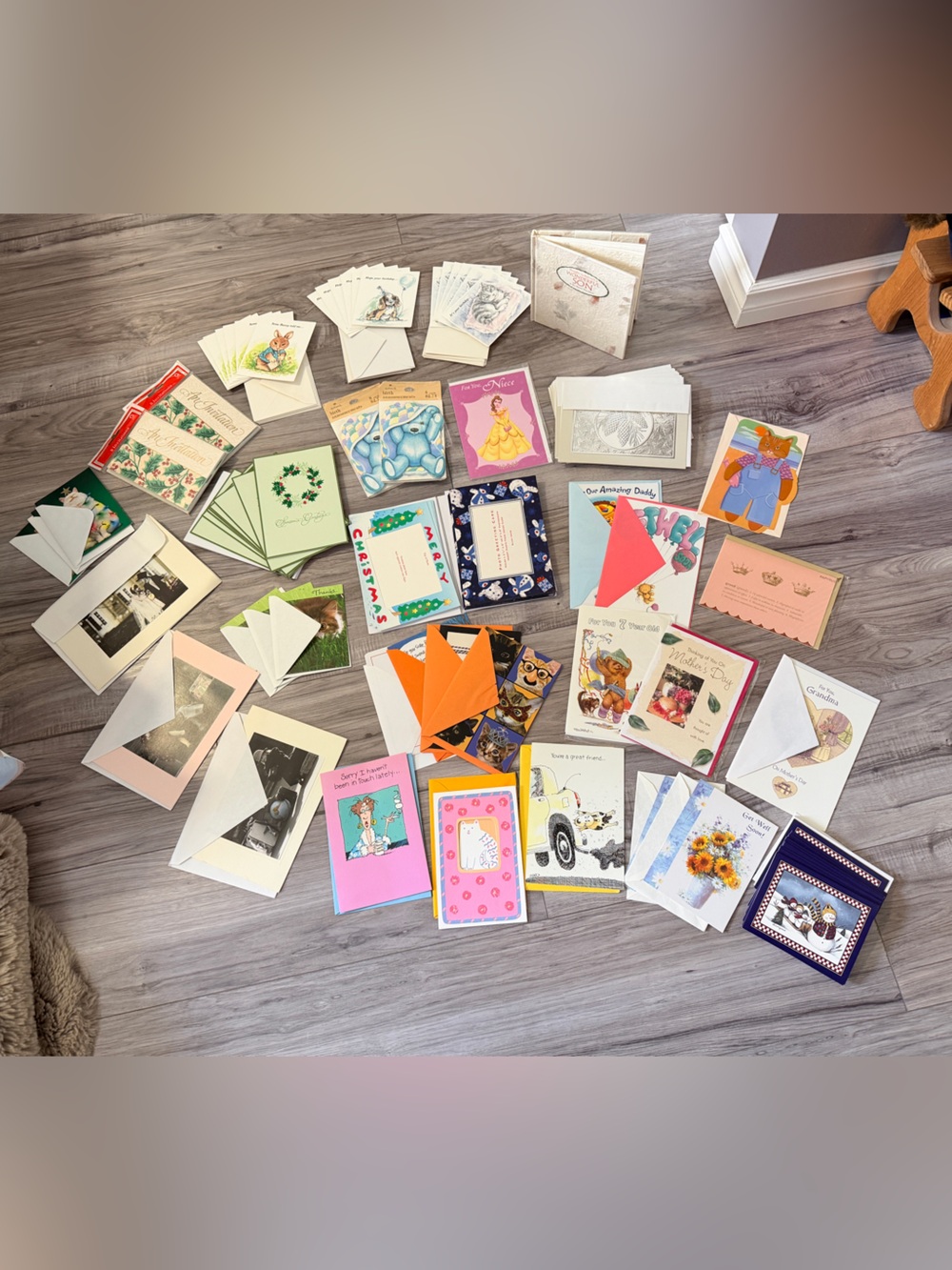 Large Lot Unused Greeting Cards Envelopes Christmas Birthday + Son Poem Book